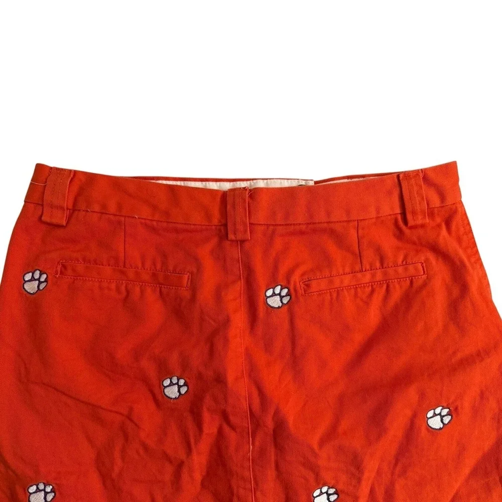 Campus Chinos Clemson Orange Paw Print Embroidered Chino‎ Skirt Women's Size 10